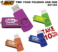 Smarter Prining - BIC PEN Two Tone Folding USB 2GB